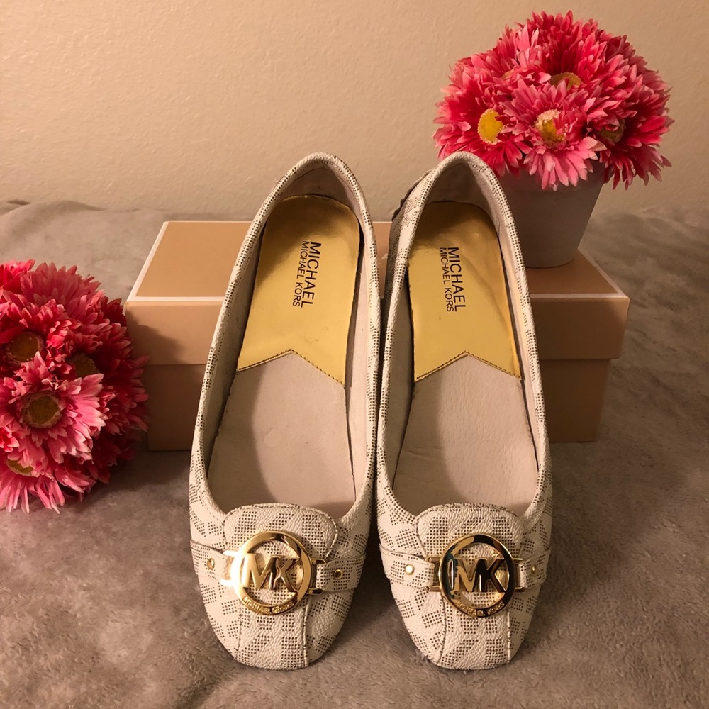 Michael Kors White Flats